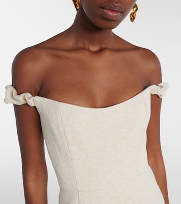 Bridal Amina wool-blend jacquard midi dress | Markarian