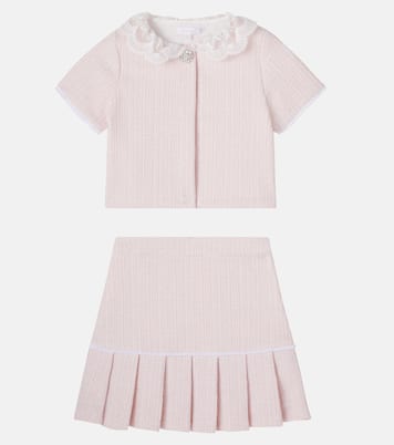 Lace-trimmed tweed jacket and skirt set  | Patachou