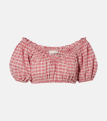 Murcia checked cotton crop top | Faithfull
