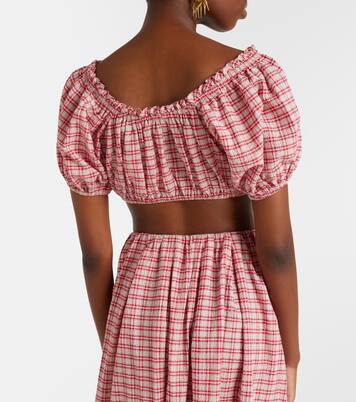 Murcia checked cotton crop top | Faithfull