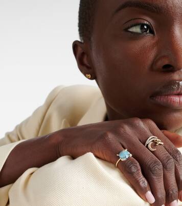 Crabe Coquillage 9kt gold ring with gemstones | Yvonne Léon