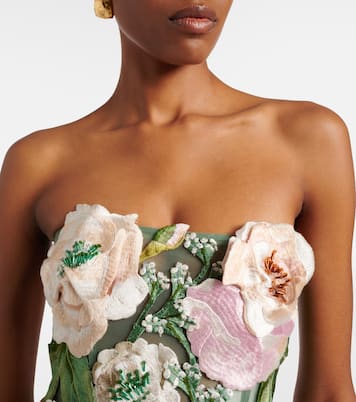 Vestido corto Roselle con apliques florales | Leo Lin