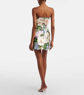 Vestido corto Roselle con apliques florales | Leo Lin