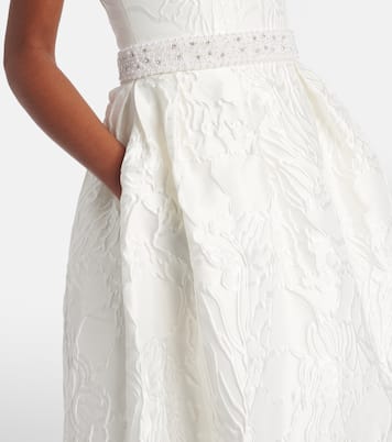 Bridal Winslet jacquard midi dress | Rebecca Vallance