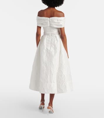 Bridal Winslet jacquard midi dress | Rebecca Vallance