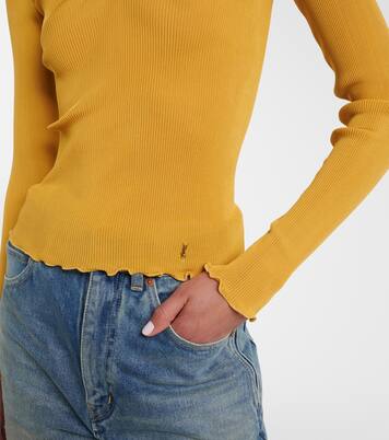 Ribbed-knit silk top | Saint Laurent