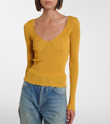 Ribbed-knit silk top | Saint Laurent