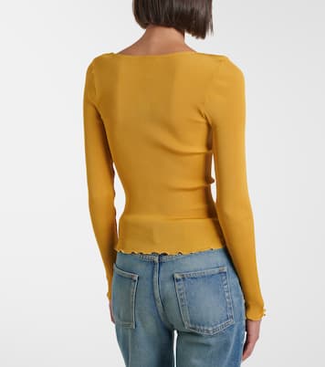 Ribbed-knit silk top | Saint Laurent