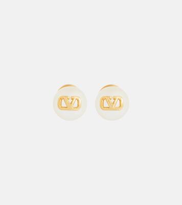 VLogo faux pearl earrings | Valentino