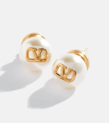 VLogo faux pearl earrings | Valentino