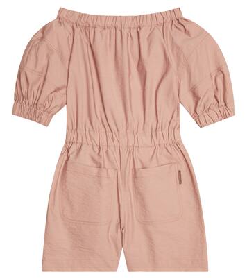 Embellished cotton-blend playsuit | Brunello Cucinelli Kids
