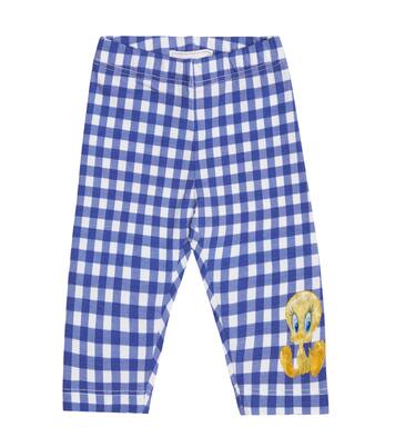 Baby gingham cotton-blend leggings | Monnalisa