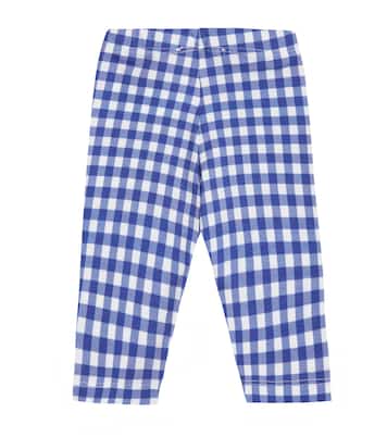 Baby gingham cotton-blend leggings | Monnalisa