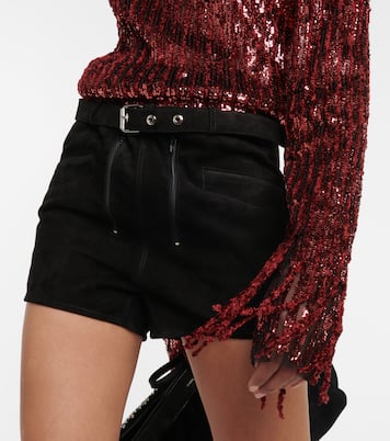 Low-Rise Shorts aus Veloursleder | Dodo Bar Or