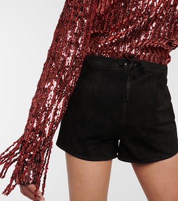 Low-Rise Shorts aus Veloursleder | Dodo Bar Or