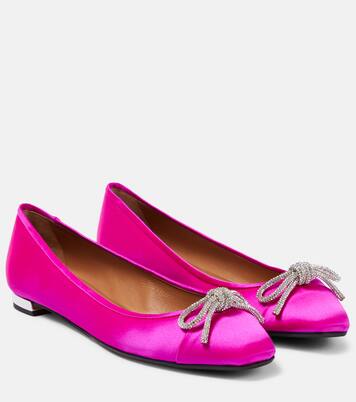 Parisina embellished satin ballet flats | Aquazzura