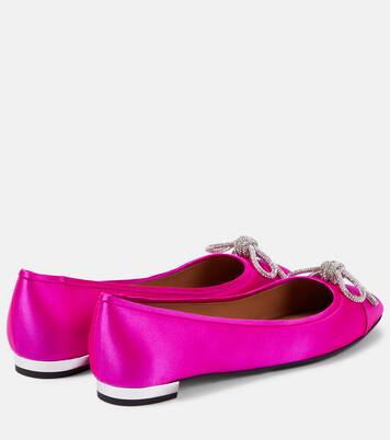 Parisina embellished satin ballet flats | Aquazzura