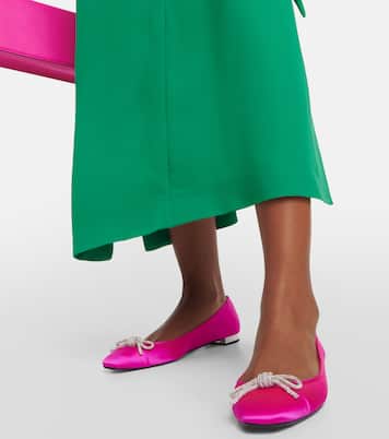 Parisina embellished satin ballet flats | Aquazzura