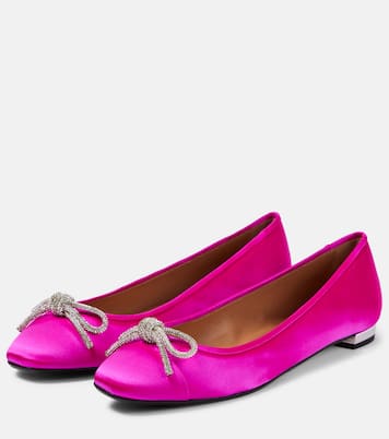 Parisina embellished satin ballet flats | Aquazzura