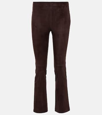 JP Twenty mid-rise bootcut suede pants | Stouls