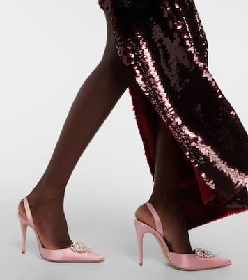 Pumps slingback in raso con cristalli | Magda Butrym