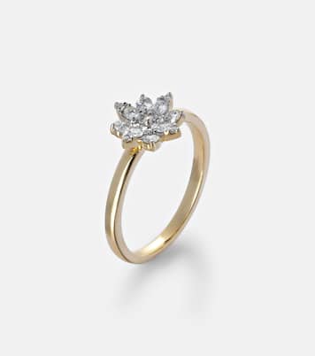 Tea Rose 14kt gold ring with diamonds | Stone and Strand