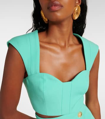 Cropped-Top aus Wolle | Balmain