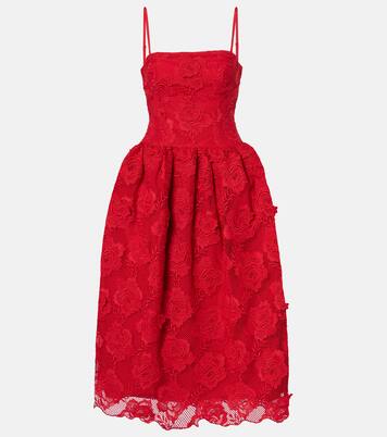 Robe midi bustier en dentelle | Self-Portrait