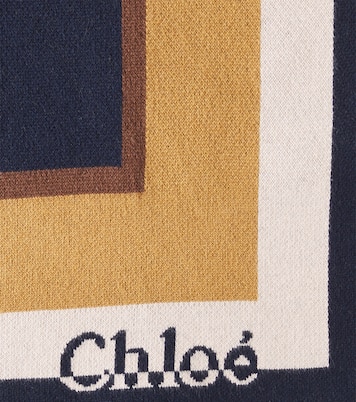 Logo cotton and wool cape | Chloé Kids