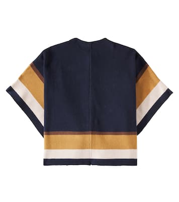 Logo cotton and wool cape | Chloé Kids
