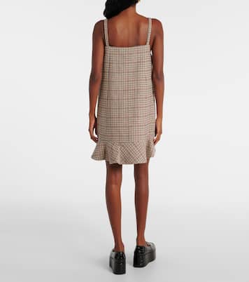 Checked wool-blend minidress | Ganni