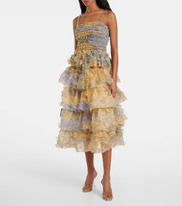 Ruffled appliqué midi skirt | Susan Fang