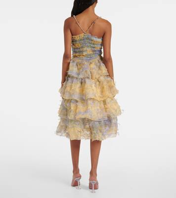 Ruffled appliqué midi skirt | Susan Fang