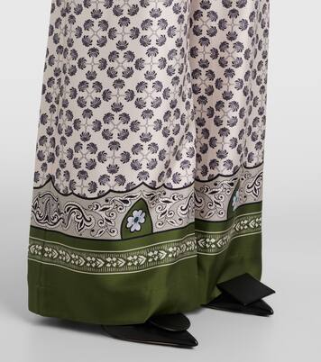 Printed silk twill palazzo pants | La DoubleJ