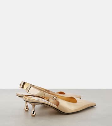 Amel 50 metallic leather slingback pumps | Jimmy Choo