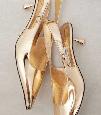 Amel 50 metallic leather slingback pumps | Jimmy Choo