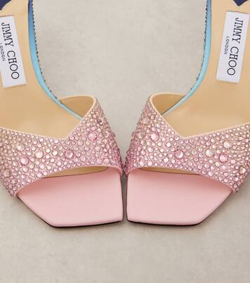Skye 70 embellished satin mules | Jimmy Choo
