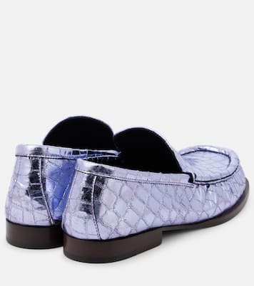 鳄鱼纹效果皮革乐福鞋 | Dries Van Noten