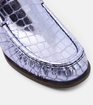 鳄鱼纹效果皮革乐福鞋 | Dries Van Noten