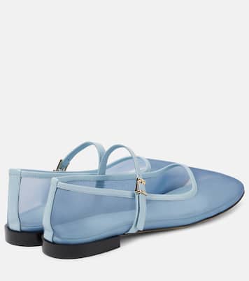 Minima leather-trimmed tulle Mary Jane flats | Souliers Martinez