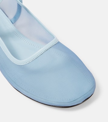 Minima leather-trimmed tulle Mary Jane flats | Souliers Martinez