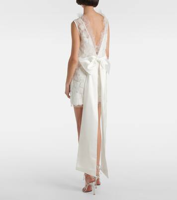 Robe de mariée en satin à perles | Self-Portrait