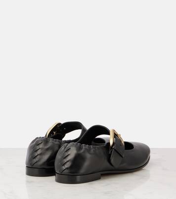 Astaire leather Mary Jane flats | Bottega Veneta