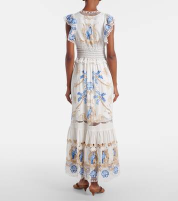 Robe longue brodée en lin mélangé | Farm Rio