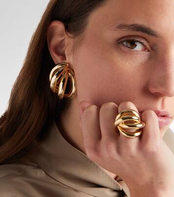 Boucles d’oreilles Abstract Line clip-on en plaqué or 10 ct | Jennifer Fisher