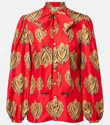 Bedruckte Schluppenbluse aus Seide | Dolce&Gabbana