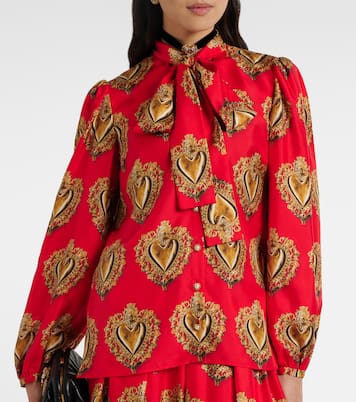 Bedruckte Schluppenbluse aus Seide | Dolce&Gabbana