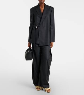Prince of Wales check wool wrap blazer | Loewe