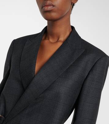 Prince of Wales check wool wrap blazer | Loewe