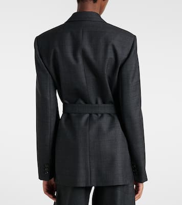 Prince of Wales check wool wrap blazer | Loewe